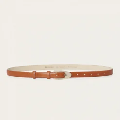 Cienki Pasek Z Klamra, Orzechowy