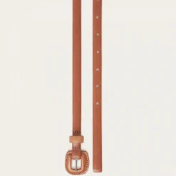 Cienki Pasek Z Powlekana Klamerka, Orzechowy