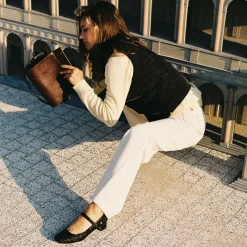 Dora Czółenka Na Niskim Obcasie, Czarny Brokat