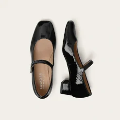 Dora Czółenka Na Niskim Obcasie, Czarny Polysk