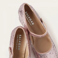 Dora Czółenka Na Wysokim Obcasie, Pudrowy Brokat