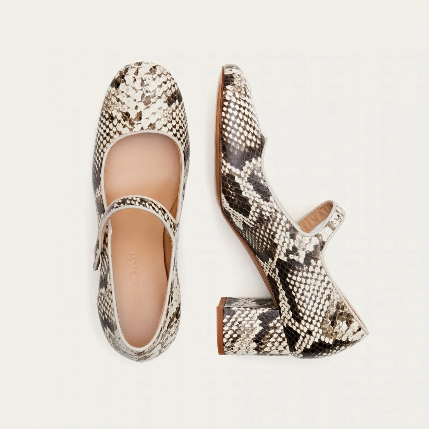 Dora Czółenka Na Wysokim Obcasie, Zlamana Biel Wzor Pytona