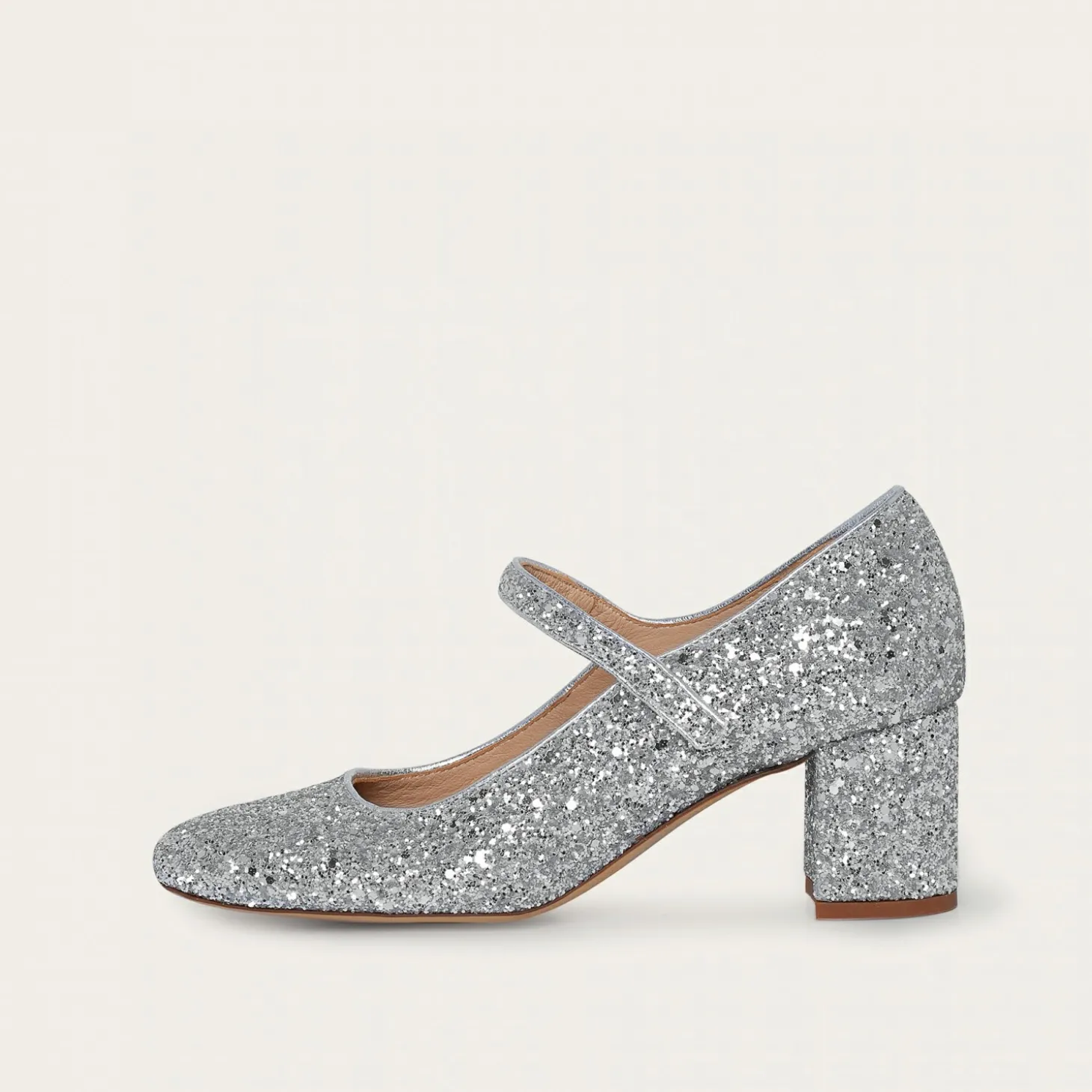 Dora Czółenka Na Wysokim Obcasie, Srebrny Brokat