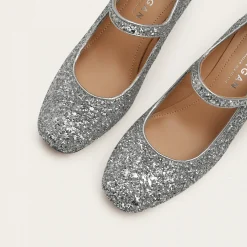 Dora Czółenka Na Wysokim Obcasie, Srebrny Brokat