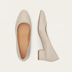 Migdal Czółenka Na Niskim Obcasie, Kremowy