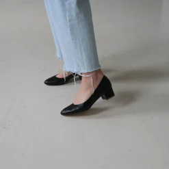 Migdal Czółenka Na Niskim Obcasie, Czarny