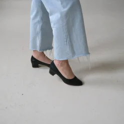 Migdal Czółenka Na Niskim Obcasie, Czarny