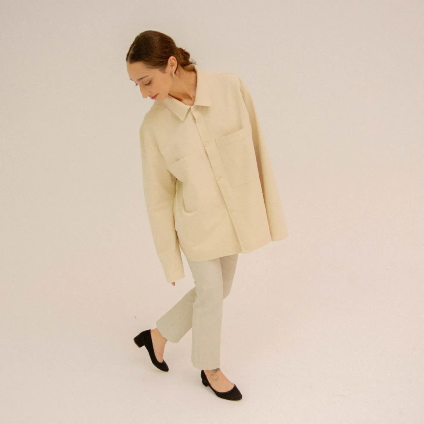 Migdal Czółenka Na Niskim Obcasie, Czarny Zamsz