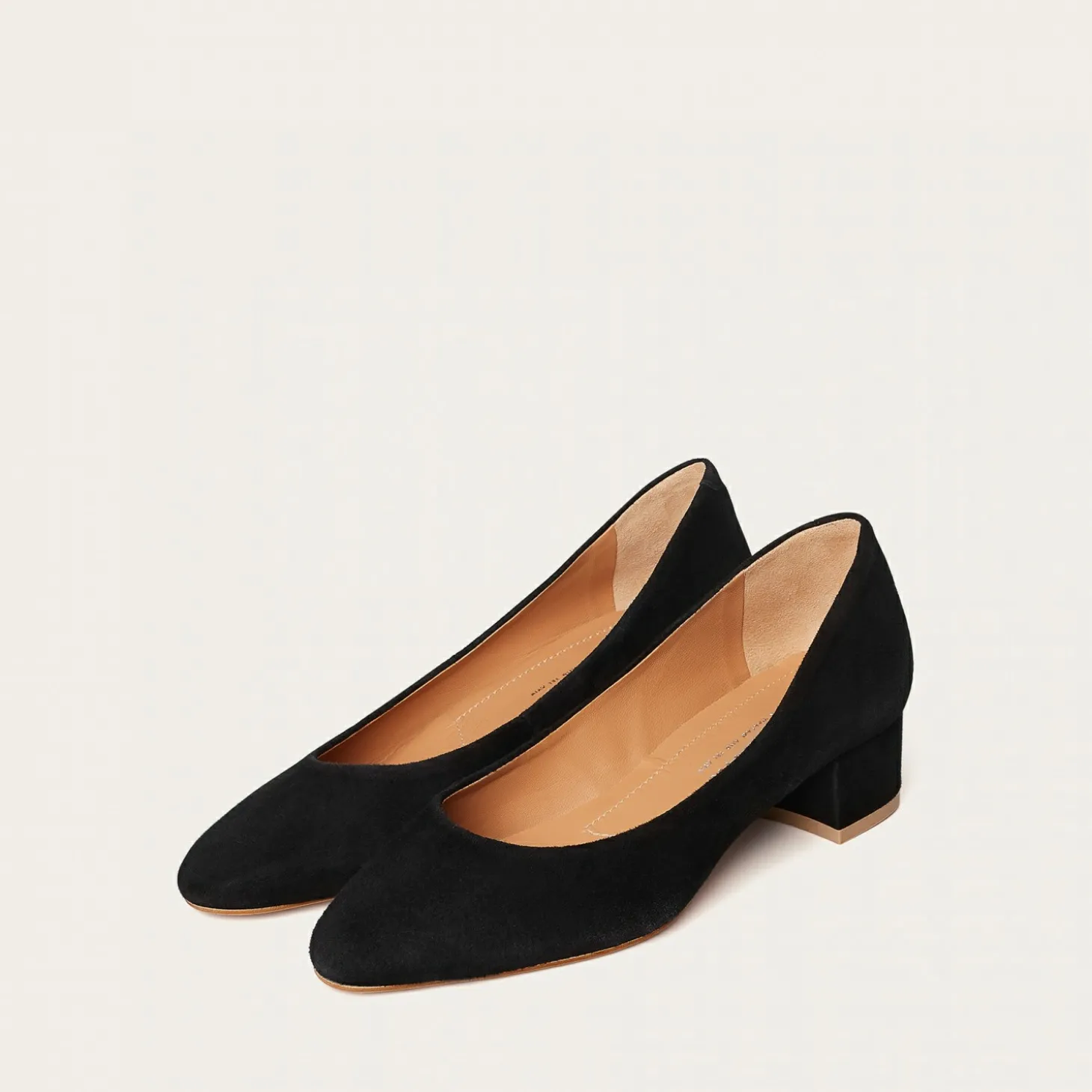 Migdal Czółenka Na Niskim Obcasie, Czarny Zamsz