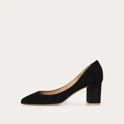 Migdal Czółenka Na Wysokim Obcasie, Czarny Zamsz