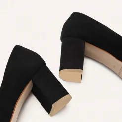 Migdal Czółenka Na Wysokim Obcasie, Czarny Zamsz