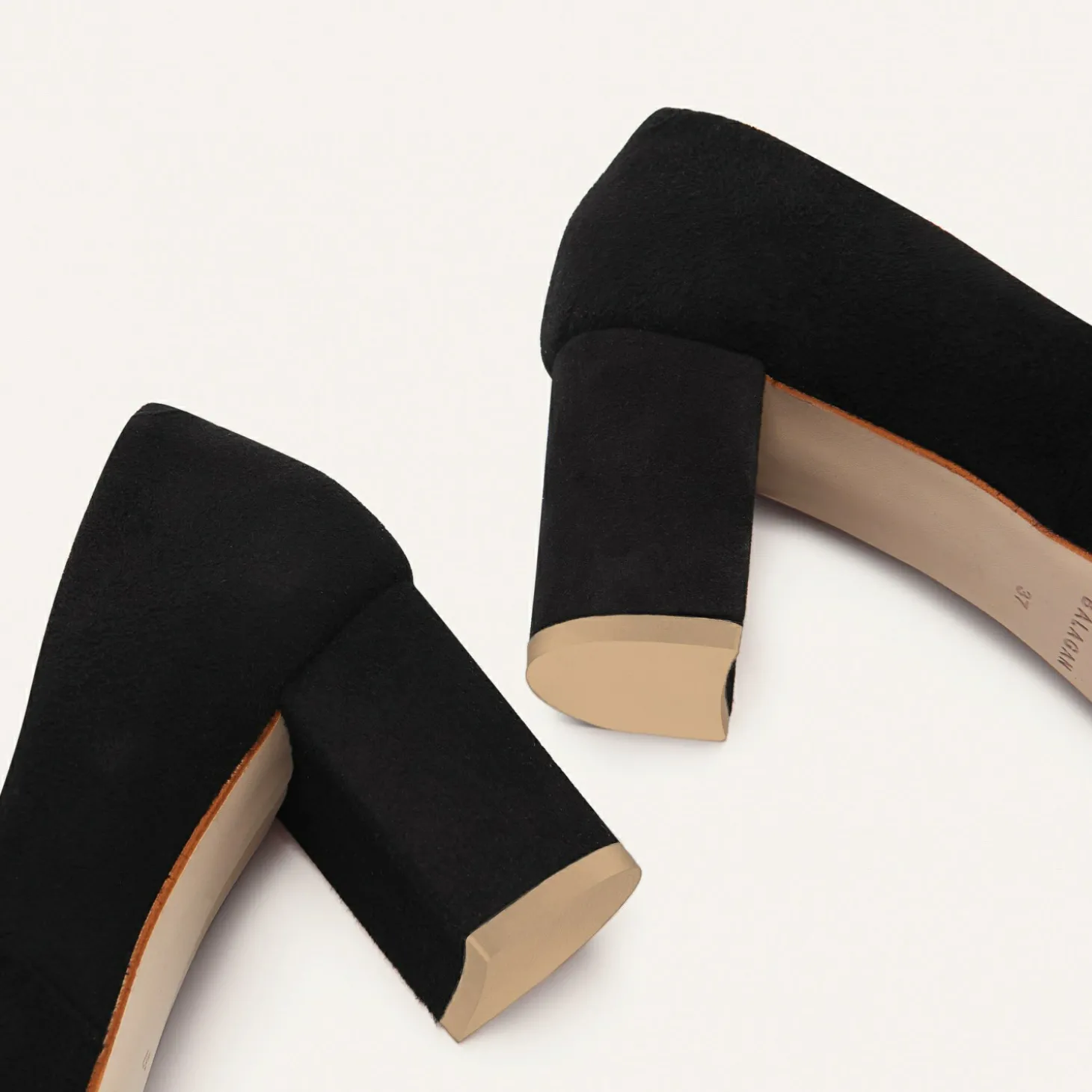 Migdal Czółenka Na Wysokim Obcasie, Czarny Zamsz