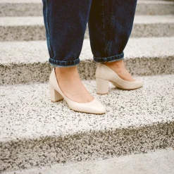 Migdal Czółenka Na Wysokim Obcasie, Kremowy