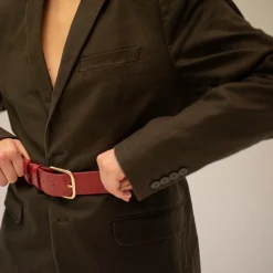 Pasek Szeroki Z Klamra, Szminkowy