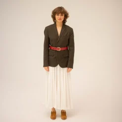 Pasek Szeroki Z Klamra, Szminkowy