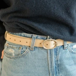 Pasek Z Owalna Klamra, Jasny Nubuk