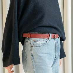 Pasek Z Owalna Klamra, Szminkowy