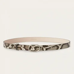 Pasek Z Owalna Klamra, Zlamana Biel Wzor Pytona