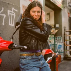 Pasek Z Powlekana Klamra, Zolty Wzor Weza