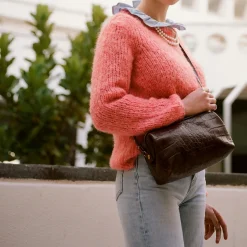 Rofe Torebka M, Brazowy Wzor Krokodyla