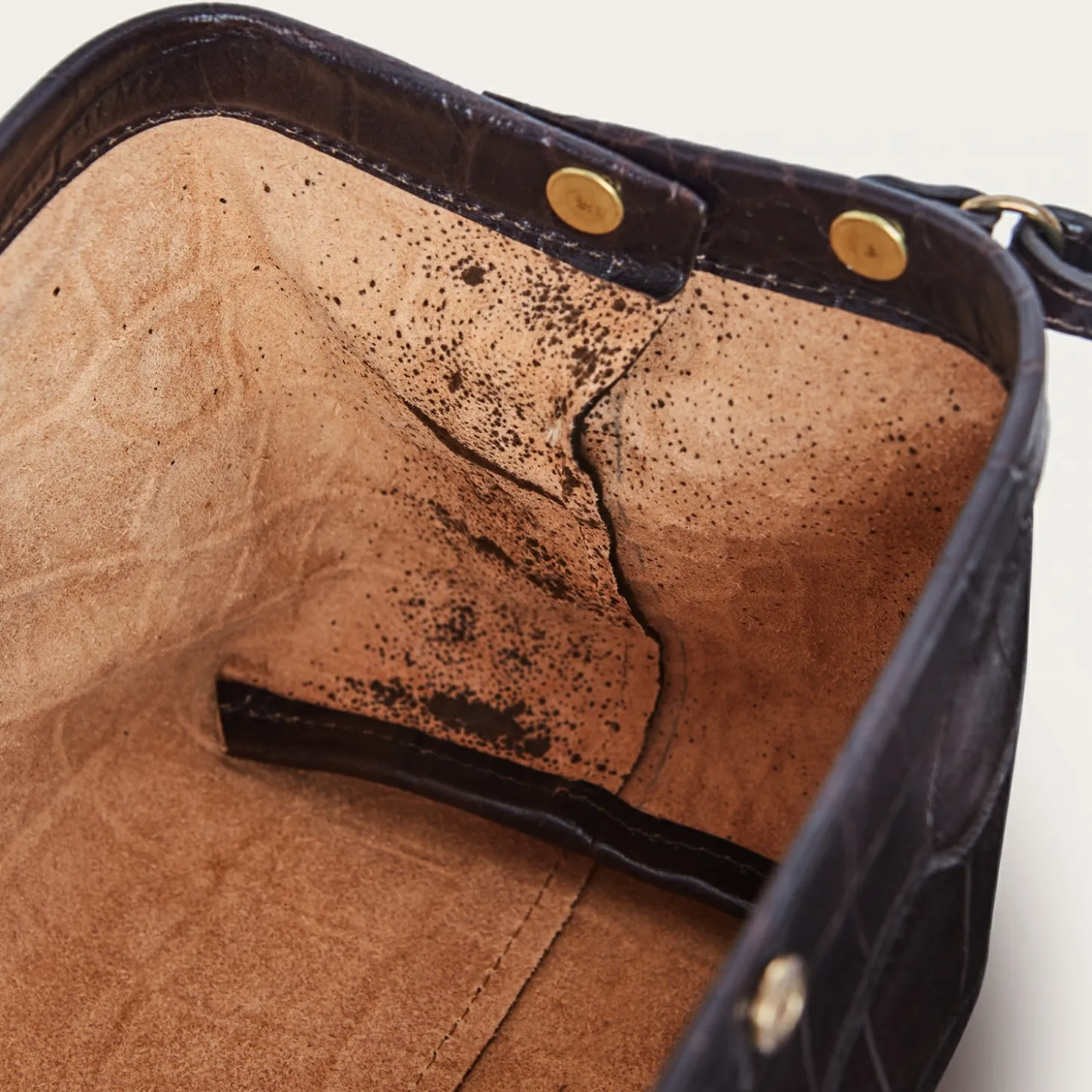 Rofe Torebka M, Brazowy Wzor Krokodyla