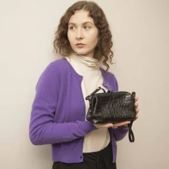 Rofe Torebka S, Czarny Wzor Krokodyla