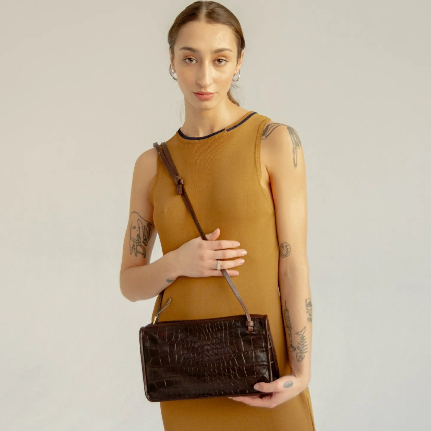 Suzanne Torebka M, Brazowy Wzor Krokodyla