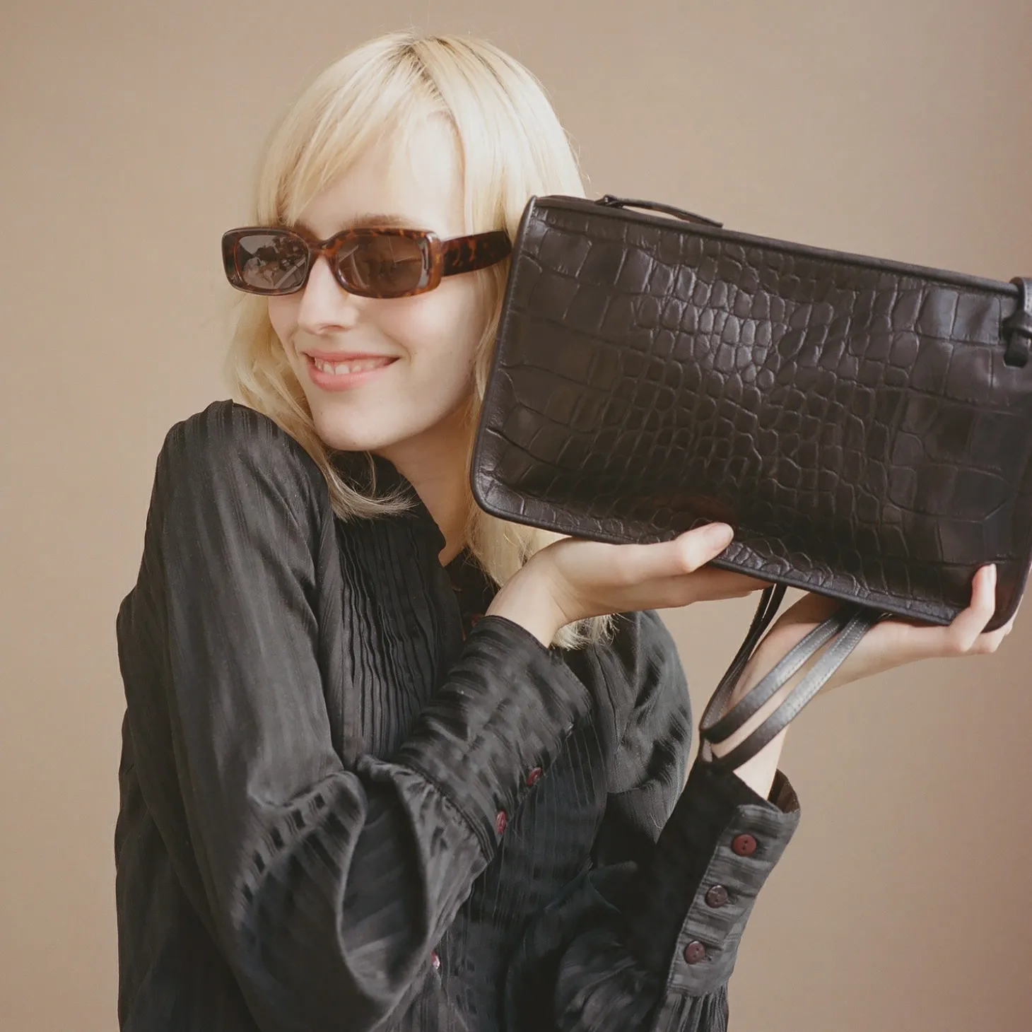 Suzanne Torebka M, Brazowy Wzor Krokodyla