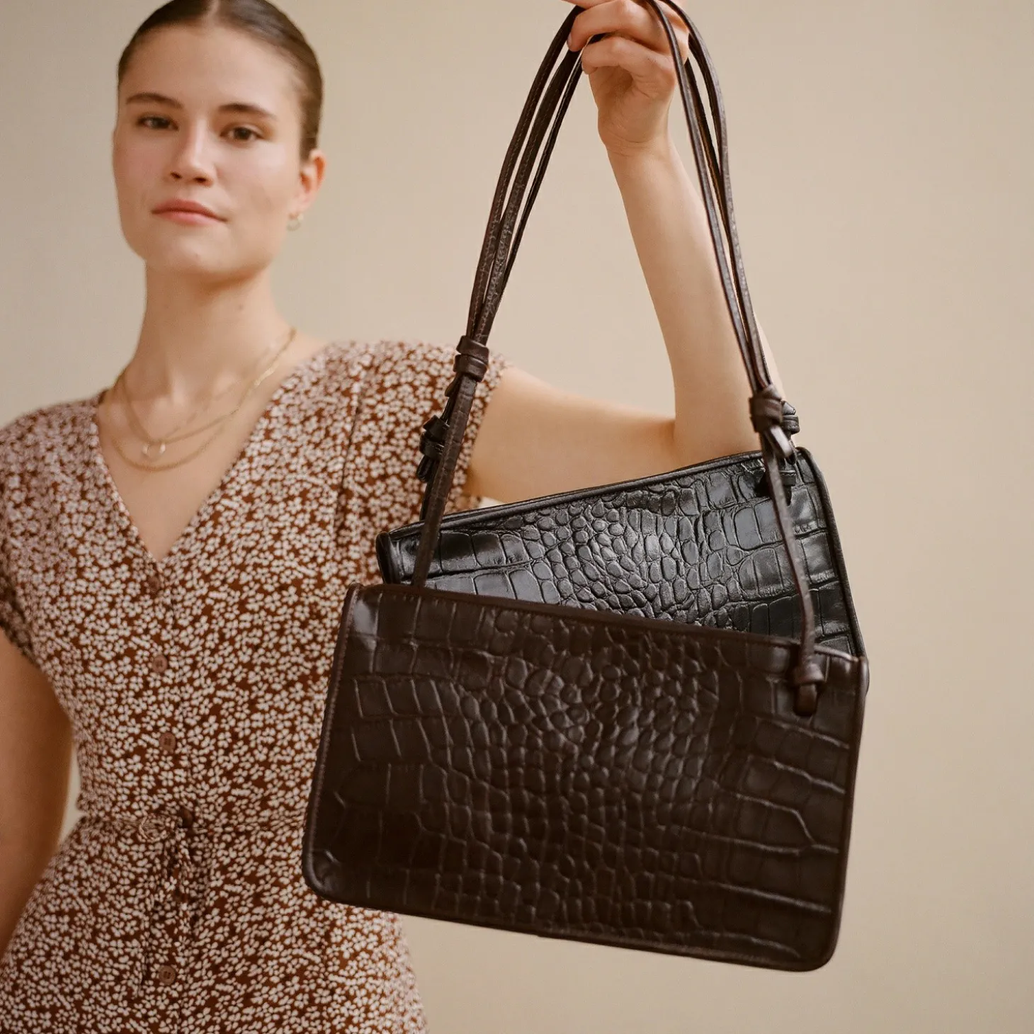 Suzanne Torebka M, Brazowy Wzor Krokodyla