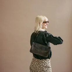 Suzanne Torebka M, Czarny Wzor Krokodyla