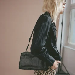 Suzanne Torebka M, Czarny Wzor Krokodyla