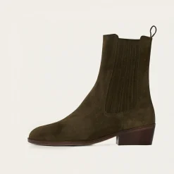 Ukaf Botki, Oliwkowy Zielony Welur