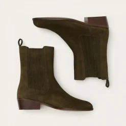 Ukaf Botki, Oliwkowy Zielony Welur